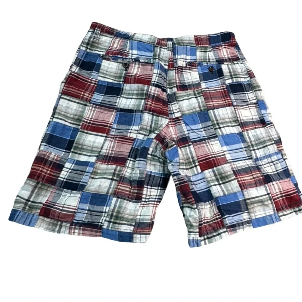 G.H. Bass & Co Madras Patchwork Shorts Mens 36 Cotton Plaid Preppy Summer‎